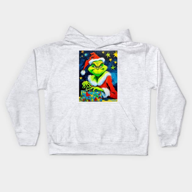 Grinchy Christmas Kids Hoodie by Rogue Clone